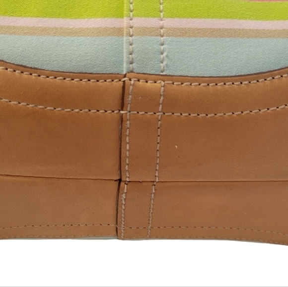 Coach Hamptons Multi Colored Striped Bag with Matching Wristlet EUC - Picture 9 of 17